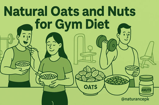 Natural oats and nuts for gym diet