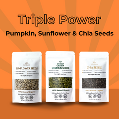 Triple Power: Pumpkin, Sunflower & Chia Seeds Pack of 3 (100g Each)