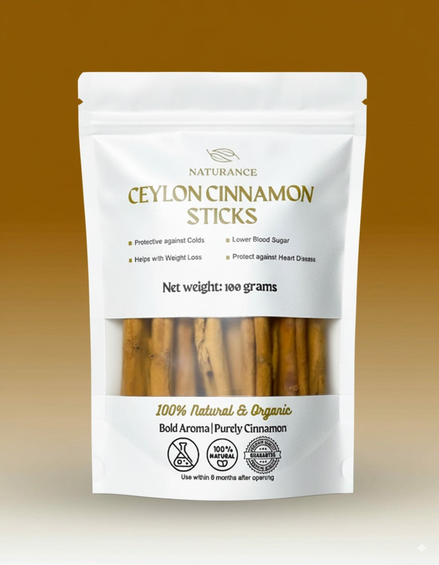 Premium Ceylon Cinnamon Sticks – 100g (Sri Lankan, True Cinnamon)