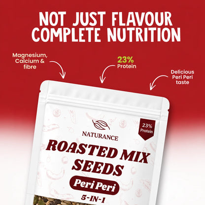 Peri Peri Roasted Mix Seeds, a healthy alternative to chips