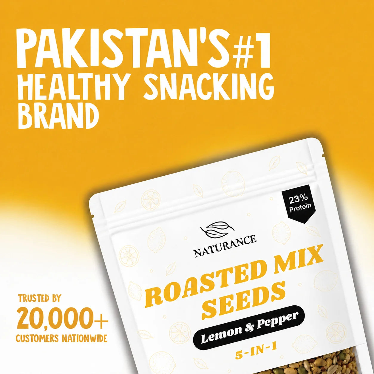 Naturance Lemon Pepper Roasted Mix Seeds, high protein, roasted not fried