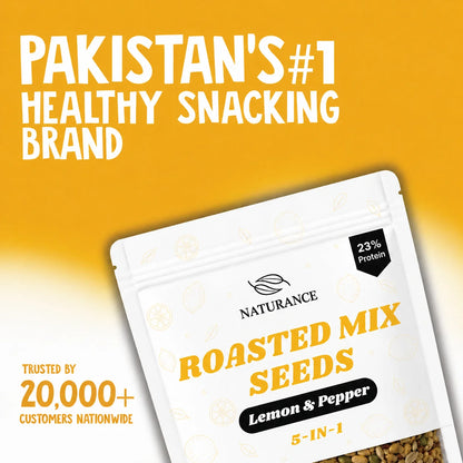 Naturance Lemon Pepper Roasted Mix Seeds, high protein, roasted not fried