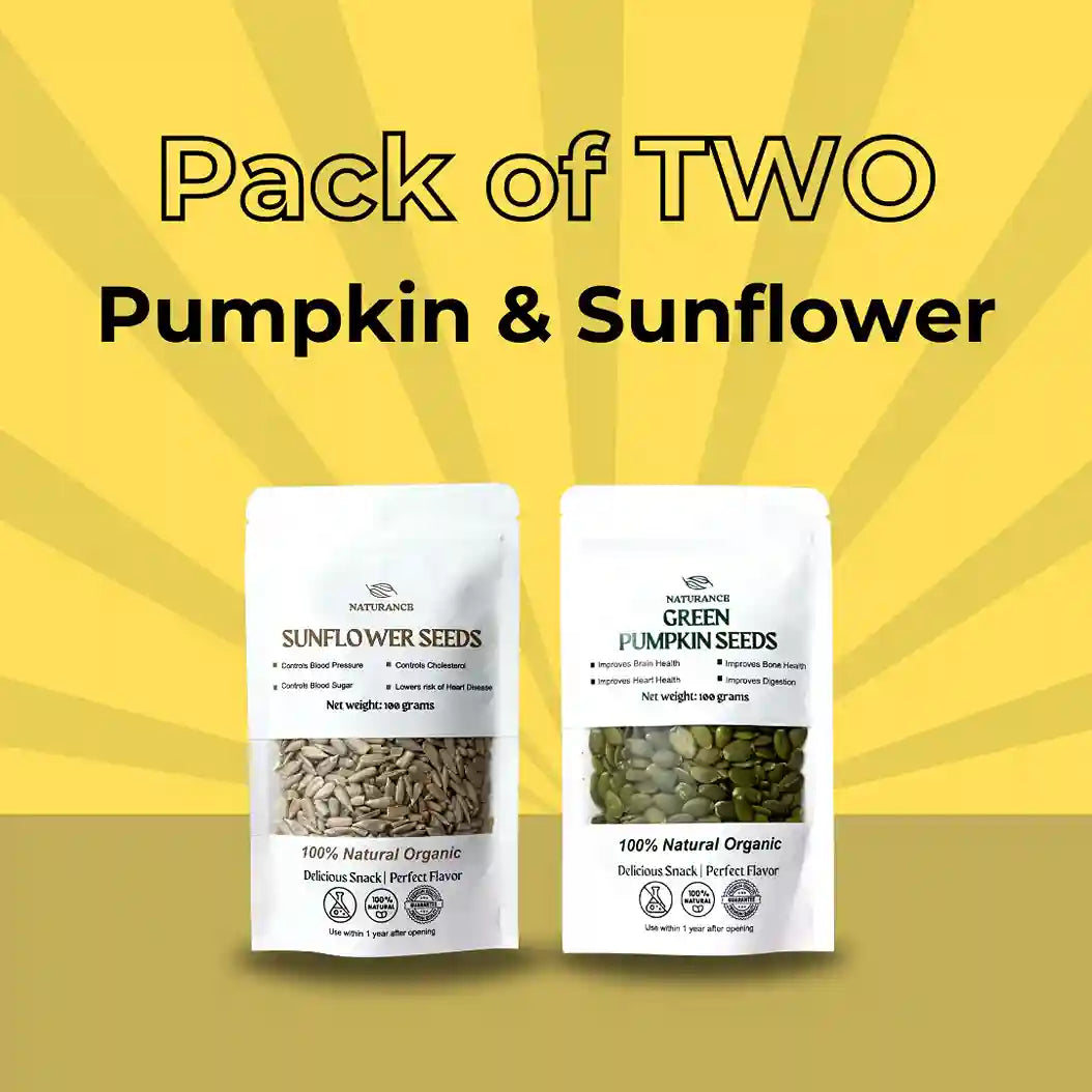Pack of 2 : Pumpkin & Sunflower Seeds | 100% Organic (250g Each)